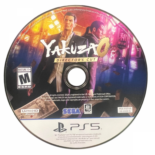 Yakuza 0 Director's Cut PlayStation 5 PS5 for action adventure role playing video game fans featuring open world exploration Japanese city environments intense street combat cinematic storytelling Kazuma Kiryu and Goro Majima character driven missions mini games side activities and enhanced Director's Cut content collectible gaming appeal disc