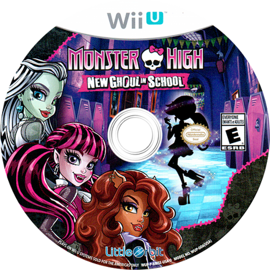 Monster High: New Ghoul in School disc cover art for Nintendo Wii U (WiiU) video game