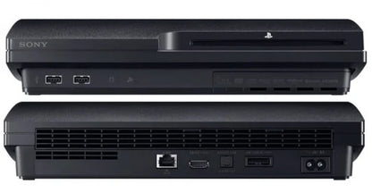 PlayStation 3 PS3 Slim System 320GB console for video game enthusiasts featuring original Sony gaming hardware compact slim design expanded hard drive storage built in Blu ray disc player wireless connectivity HDMI output PlayStation 3 game compatibility digital media features collectible console gaming appeal front view
