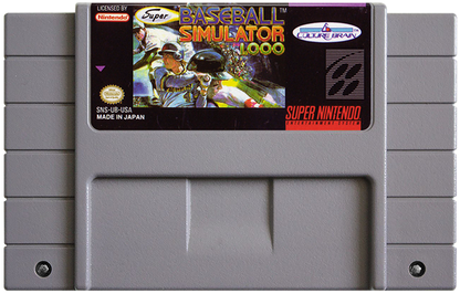 Super Baseball Simulator 1.000 cartridge for Super Nintendo Entertainment System (SNES) retro video game
