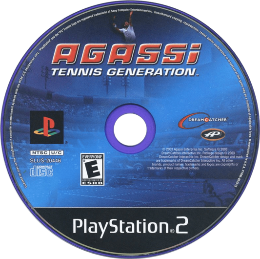 Agassi Tennis Generation PS2 sports tennis video game disc
