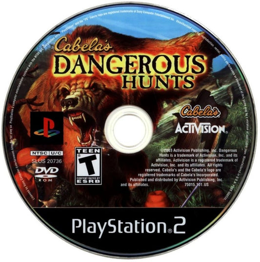 Cabela’s Dangerous Hunts for PlayStation 2 with extreme hunting and wilderness survival theme disc