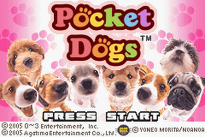 Game Boy Advance Pocket Dogs virtual pet game start menu
