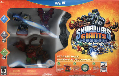 Skylanders Giants Starter Pack starter pack for the Nintendo Wii U featuring action adventure gameplay with toys to life figures portal accessory and cooperative gameplay as players bring physical characters into the game world to battle enemies and complete missions bundle