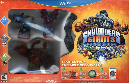 Skylanders Giants Starter Pack starter pack for the Nintendo Wii U featuring action adventure gameplay with toys to life figures portal accessory and cooperative gameplay as players bring physical characters into the game world to battle enemies and complete missions bundle