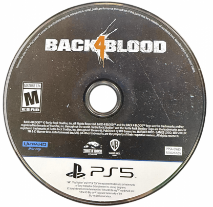Back 4 Blood disc for PlayStation 5 (PS5) action shooter video game