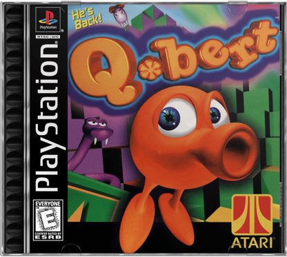 Q*bert cover art for PlayStation 1 (PS1) puzzle video game