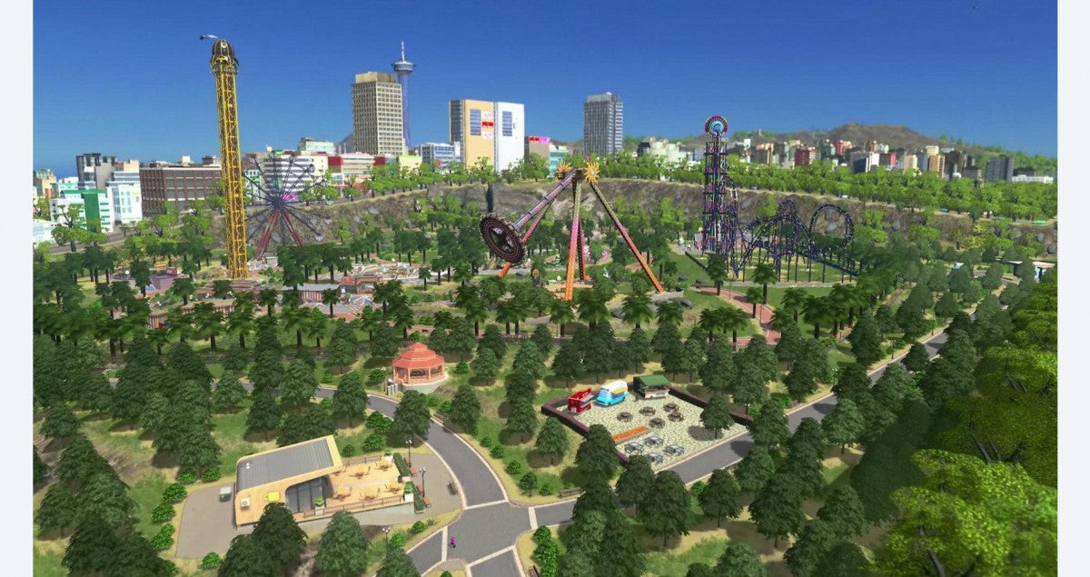 Cities: Skylines Parklife Edition – Xbox One (XONE) gameplay art for city-building simulation game with park management expansion