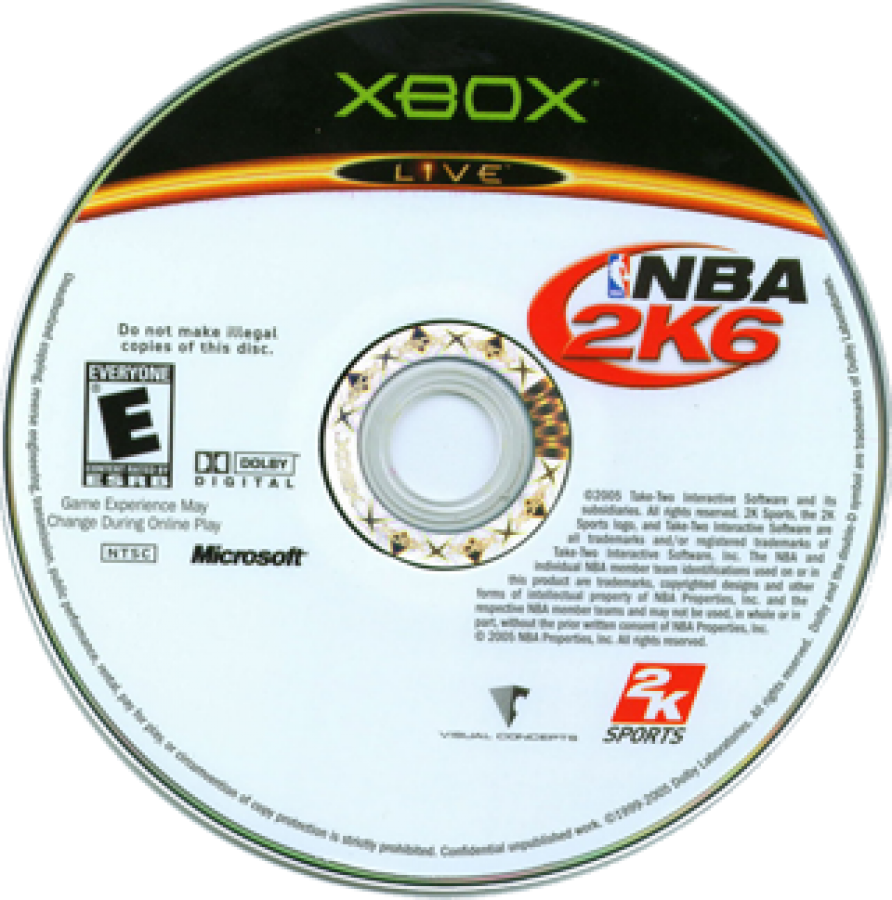NBA 2K6 disc for Xbox (XBOX) video game