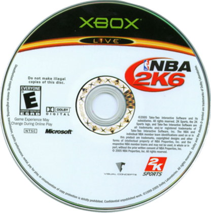 NBA 2K6 disc for Xbox (XBOX) video game