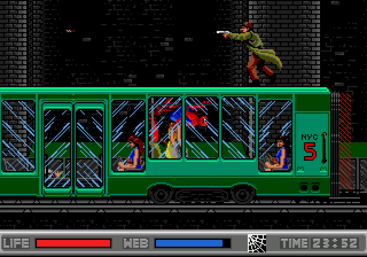 Spider-Man vs The Kingpin Sega CD action platformer comic book superhero game Marvel Spider-Man side scrolling combat web swinging boss battles Green Goblin Doctor Doom storyline enhanced CD audio cutscenes retro gaming Sega CD software video game title gameplay