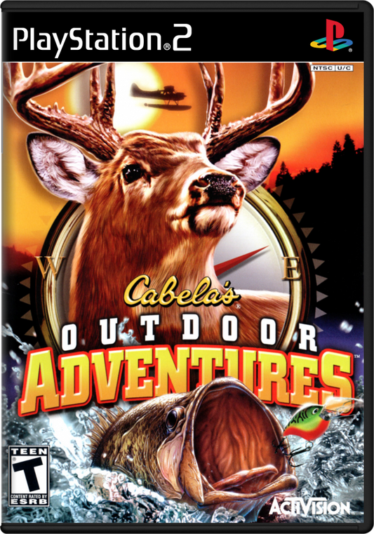 Cabela’s Outdoor Adventures for PlayStation 2 with hunting, fishing, and outdoor exploration theme cover art 