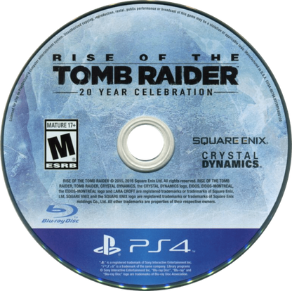 Rise of the Tomb Raider [20th Anniversary Celebration] – PlayStation 4 (PS4) video game disc, action-adventure