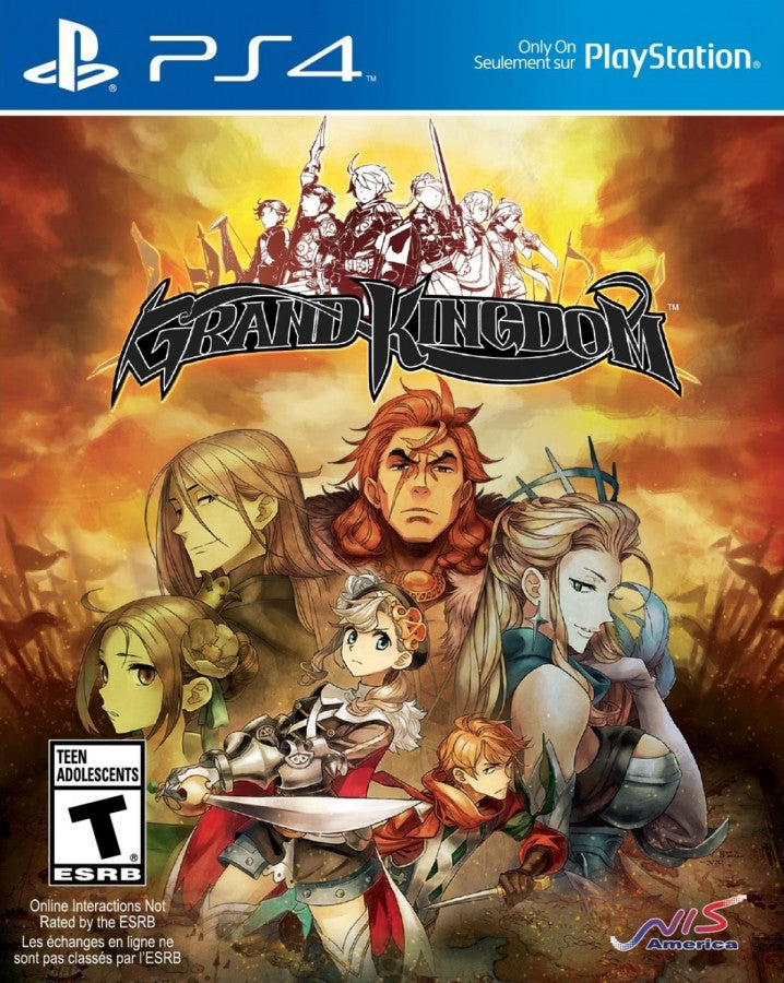 Grand Kingdom Limited Edition retro PlayStation 4 video game featuring tactical strategy RPG combat, anime style characters, turn based warfare and fantasy adventure gameplay - cover