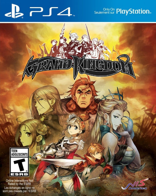 Grand Kingdom Limited Edition retro PlayStation 4 video game featuring tactical strategy RPG combat, anime style characters, turn based warfare and fantasy adventure gameplay - cover
