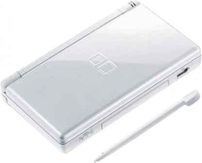 Nintendo DS Lite White handheld gaming console featuring classic white design dual screens touchscreen controls stylus input foldable clamshell form factor Game Boy Advance game compatibility Nintendo DS games wireless multiplayer portable gaming and iconic Nintendo handheld gaming appeal