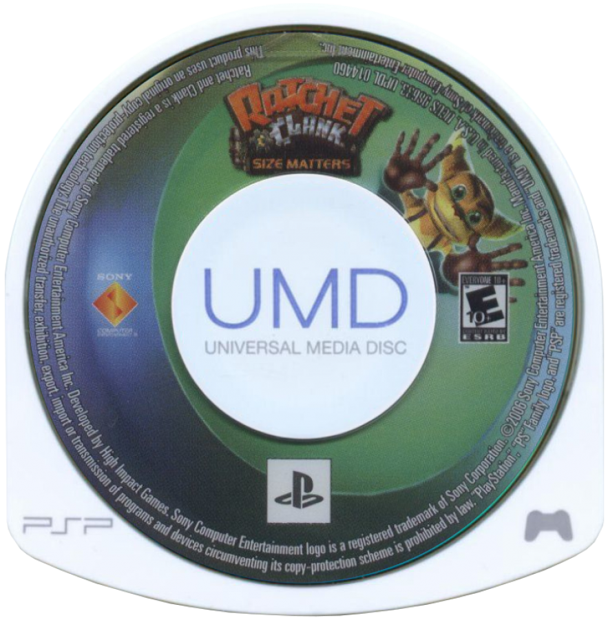 Ratchet and Clank: Size Matters disc for PlayStation Portable (PSP) action platformer game