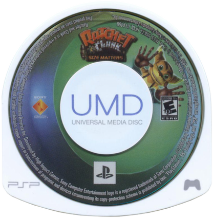 Ratchet and Clank: Size Matters disc for PlayStation Portable (PSP) action platformer game