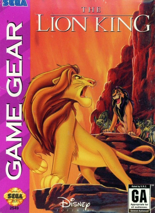 Disney's The Lion King cover art for Sega Game Gear (GG) video game
