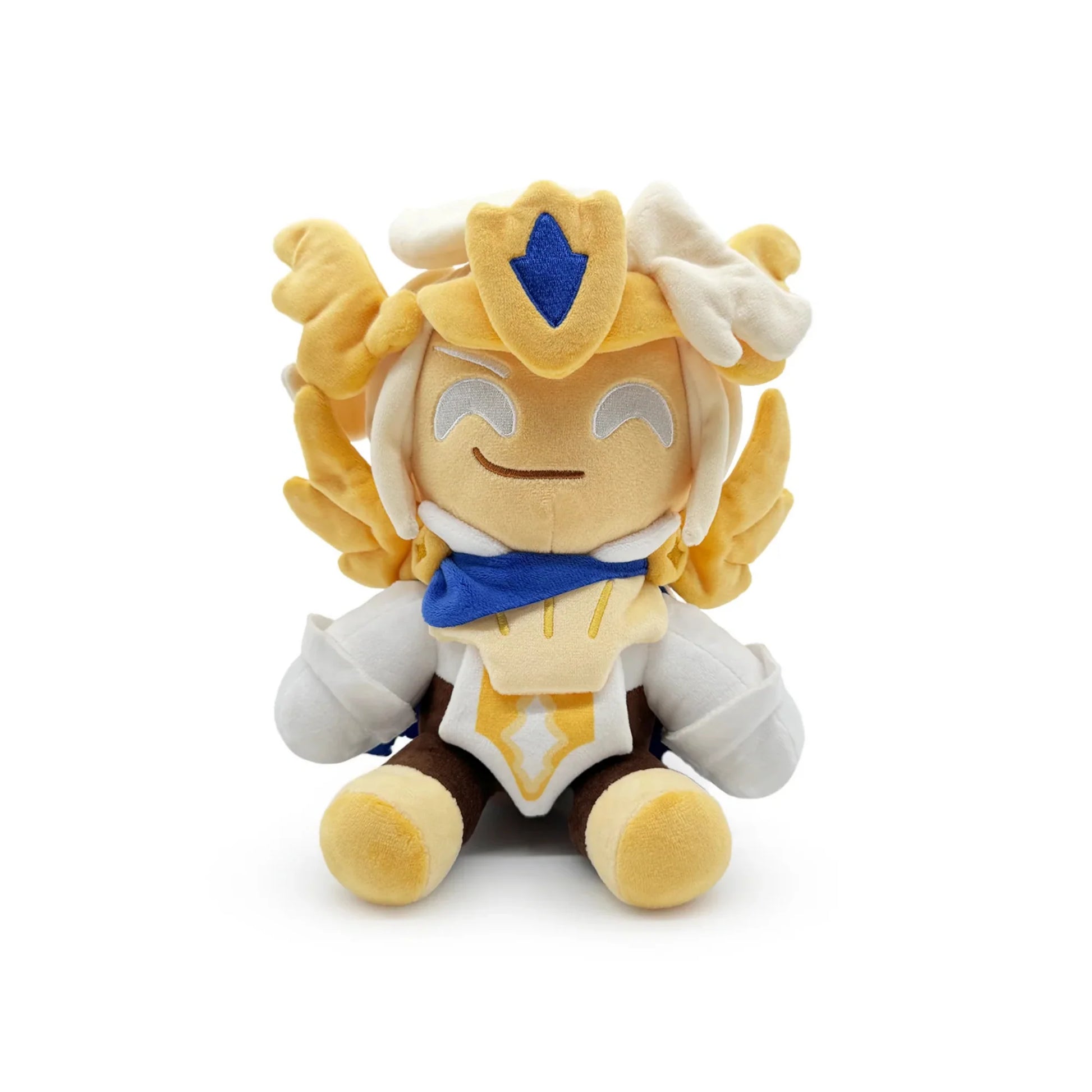 Madeleine Cookie Cookie Run plush inspired design featuring collectible fantasy character plush aesthetic soft stuffed toy knight themed cookie warrior cute mobile game mascot charming adventure gaming merchandise presentation