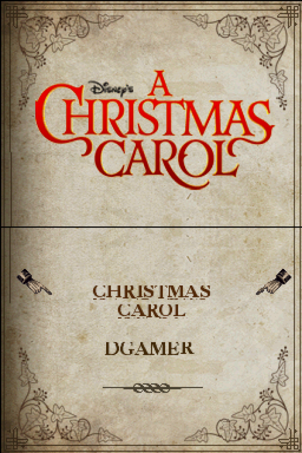 Disney's A Christmas Carol title screen for the Nintendo DS (DS) video game