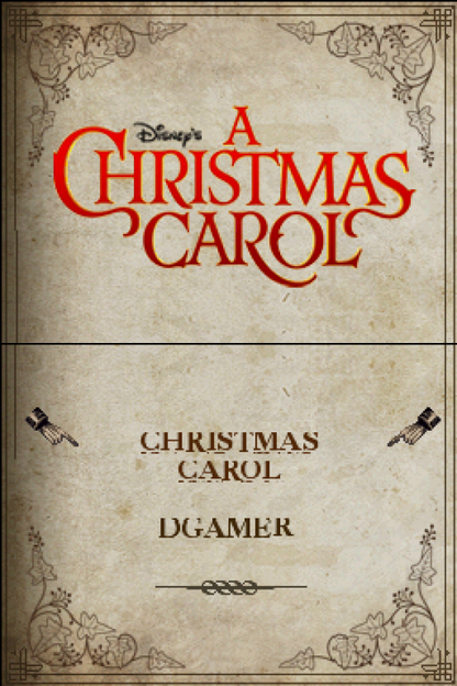 Disney's A Christmas Carol title screen for the Nintendo DS (DS) video game