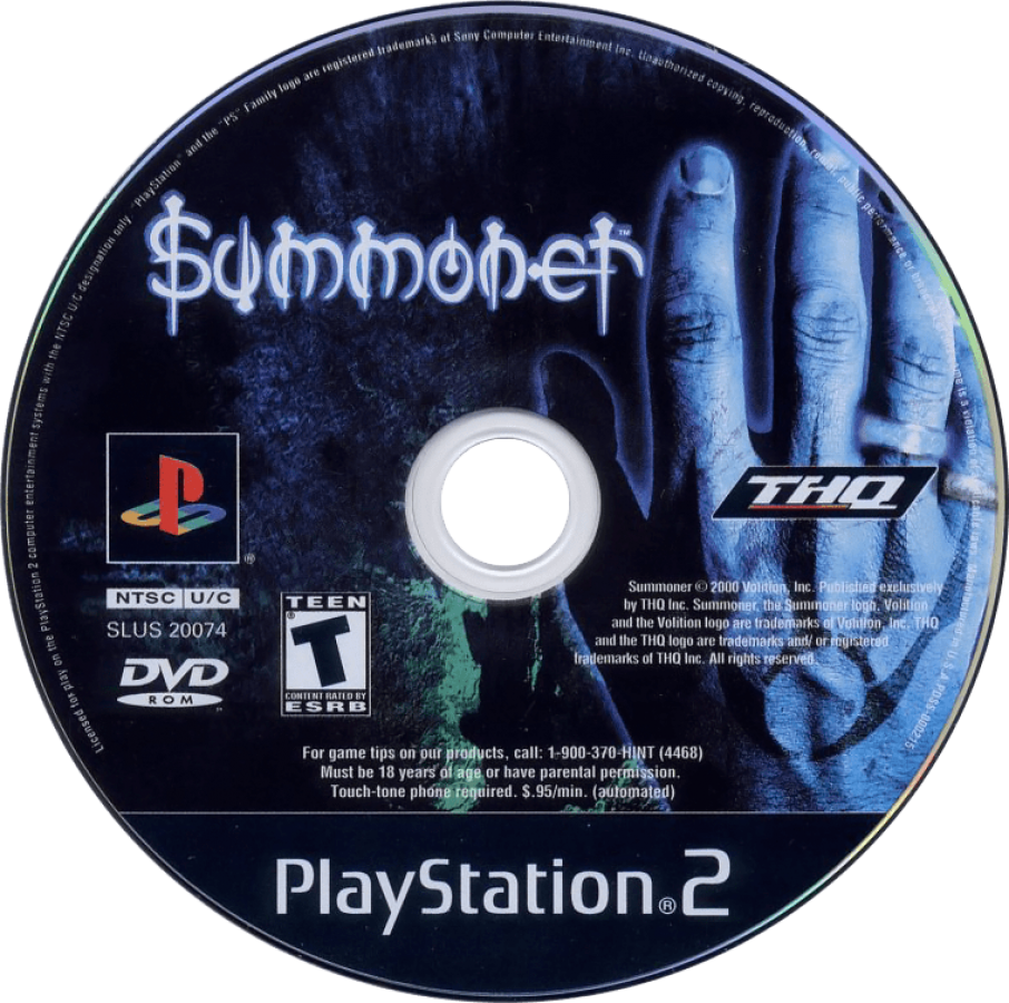 Summoner – PlayStation 2 (PS2) video game disc, action role-playing game.