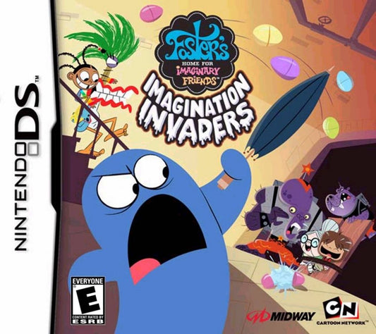 Foster’s Home for Imaginary Friends Imagination Invaders for Nintendo DS, cover image for an action-adventure platformer video game with cartoon-style gameplay, puzzle-solving, and character-based missions