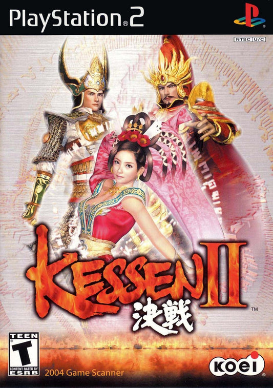 Kessen 2 PS2 Sony PlayStation 2 real time tactics strategy game ancient China Three Kingdoms historical battles Koei large scale army combat cinematic war strategy gameplay retro gaming PlayStation 2 software video game title cover art