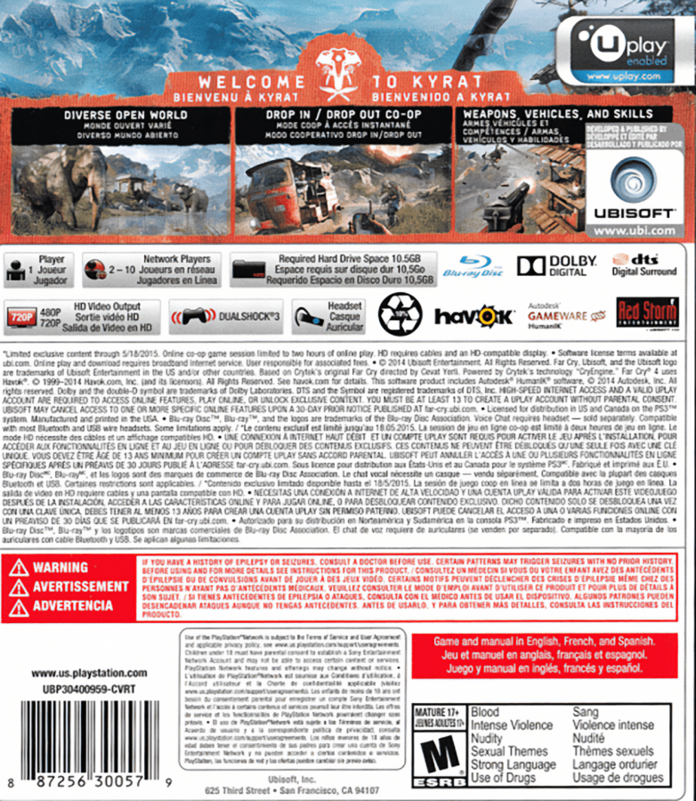 Far Cry 4 [Limited Edition] back cover art for PlayStation 3 (PS3) video game
