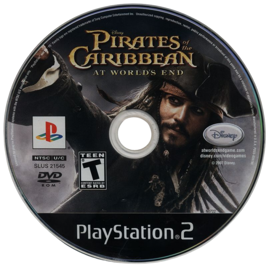 Pirates of the Caribbean: At World's End – PlayStation 2 (PS2) video game disc, action-adventure game.