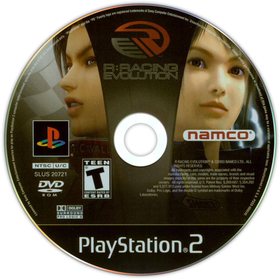 R: Racing Evolution – PlayStation 2 (PS2) video game disc, arcade-style racing simulation game.