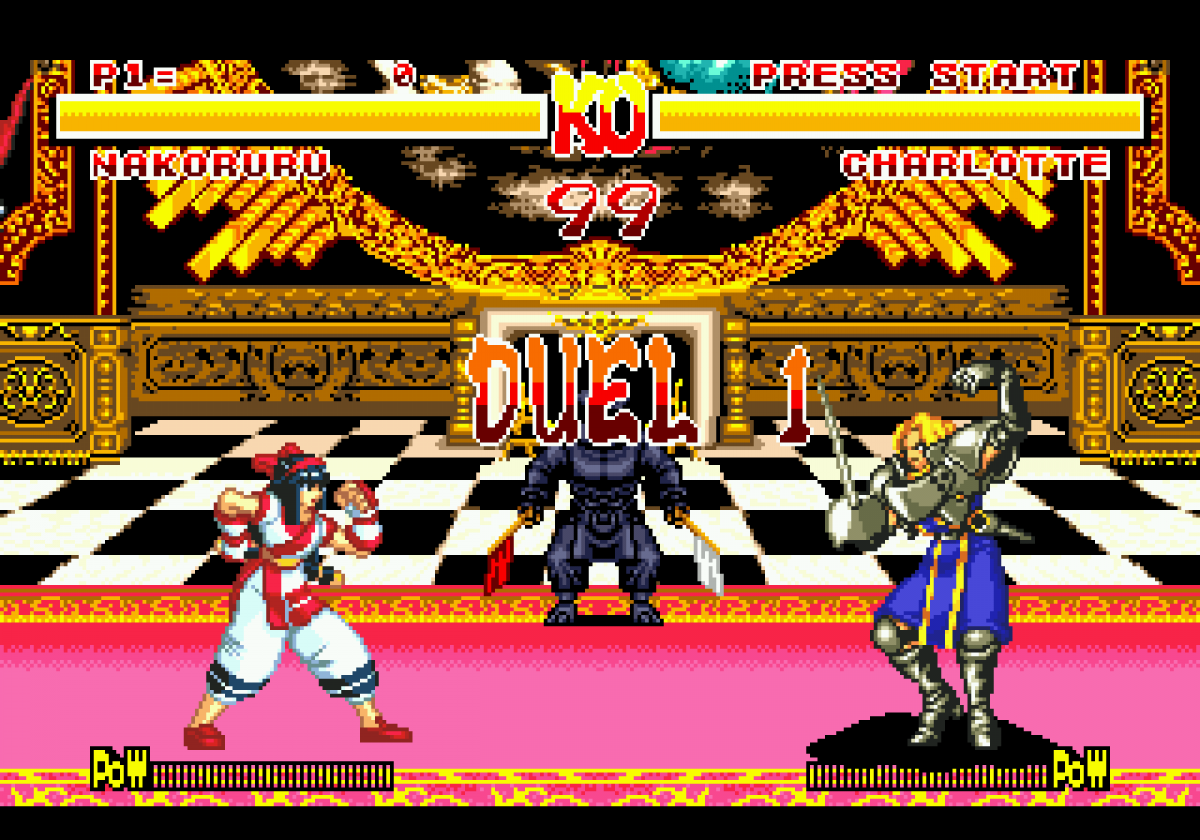 Samurai Shodown Sega Genesis GEN video game featuring 2D fighting gameplay samurai warriors weapon based combat special attacks character battles Japanese themed environments arcade style action competitive matches and classic 16 bit Sega gameplay retro video game collection collectible gaming appeal gameplay