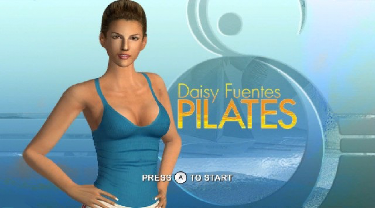 Daisy Fuentes Pilates title screen art for Nintendo Wii (Wii) video game