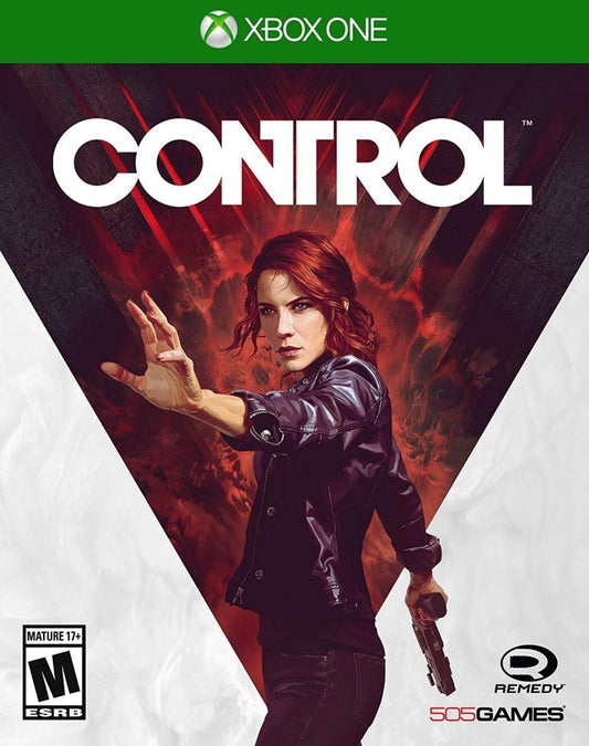 Control Xbox One action-adventure third-person shooter supernatural thriller Remedy Entertainment Jesse Faden The Oldest House telekinetic powers weapon forms eerie atmosphere brutalist architecture front cover