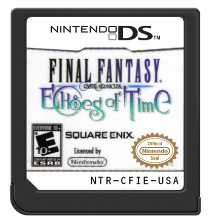Final Fantasy Crystal Chronicles Echoes of Time Nintendo DS game featuring action RPG gameplay with real time combat dungeon exploration character customization and cooperative multiplayer in the Final Fantasy Crystal Chronicles universe cartridge 
