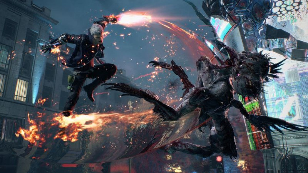 Devil May Cry 5 PAL Import PlayStation 4 PS4 for retro video game enthusiasts featuring stylish action gameplay fast paced demon hunting combat combo driven mechanics multiple playable characters cinematic boss battles supernatural adventure elements and collectible gaming appeal gameplay