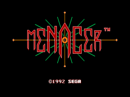 Menacer: 6 Game Cartridge title screen art for Sega Genesis (GEN) video game