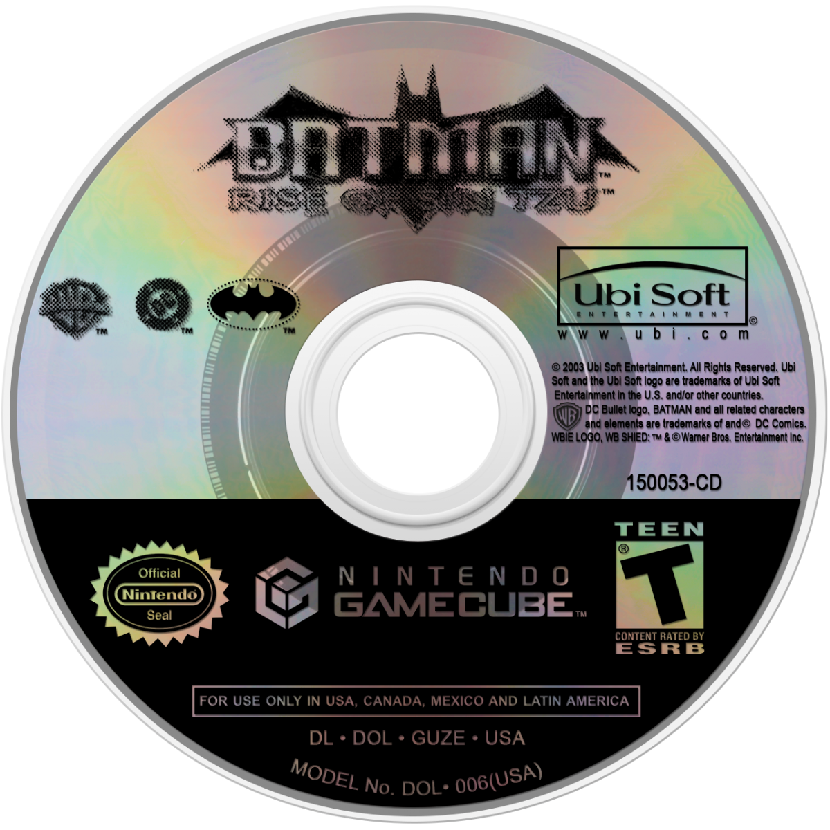Batman Rise of Sin Tzu GameCube game featuring cooperative beat ’em up action and DC superhero combat gameplay disc