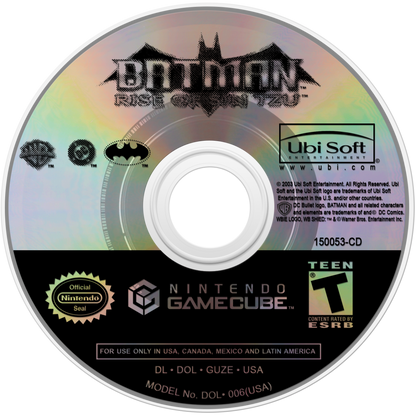 Batman Rise of Sin Tzu GameCube game featuring cooperative beat ’em up action and DC superhero combat gameplay disc