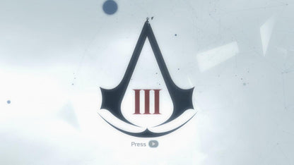 Assassin's Creed III start screen for Xbox 360 (X360) action-adventure video game 