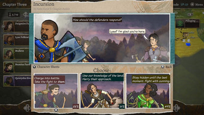 Wildermyth Nintendo Switch inspired design featuring fantasy tactical role playing adventure aesthetic procedurally generated storytelling turn based squad combat evolving heroes rich character development hand illustrated visuals and epic campaign gameplay presentation gameplay