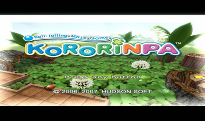 Kororinpa Marble Mania – Nintendo Wii (Wii) physics puzzle platformer video game title screen