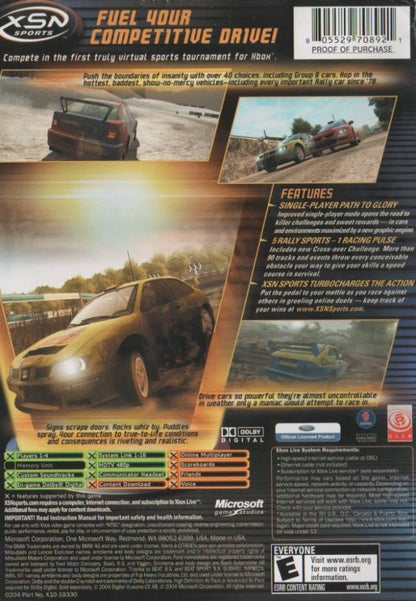 Rallisport Challenge 2 back cover art for Xbox (XBOX) video game