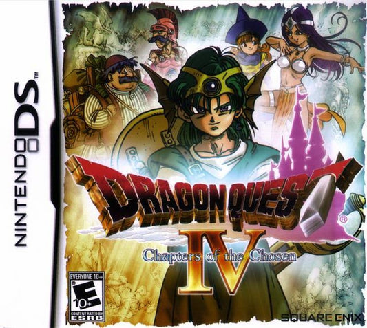 Dragon Quest IV Chapters of the Chosen Nintendo DS video game, JRPG, fantasy adventure, turn-based combat, classic Dragon Quest title cover art