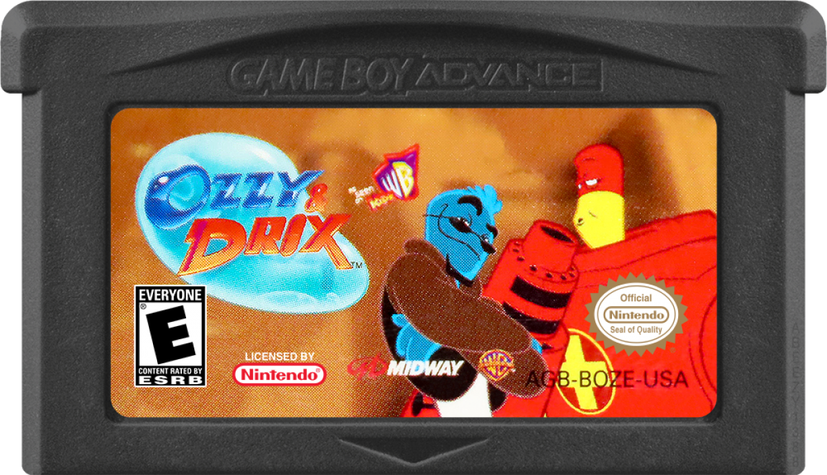 Ozzy and Drix game cartridge for Game Boy Advance (GBA) video game