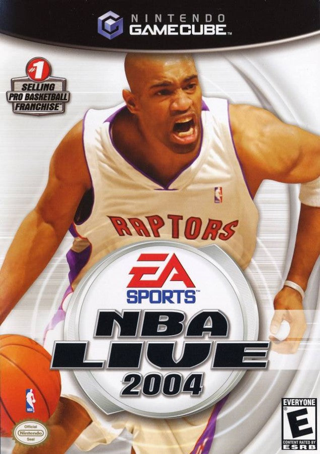NBA Live 2004 GameCube game featuring realistic basketball gameplay and authentic NBA simulation on Nintendo GameCube front cover