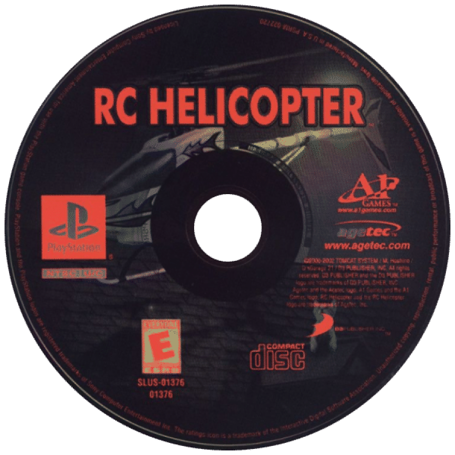 RC Helicopter disc for PlayStation 1 (PS1) simulation video game