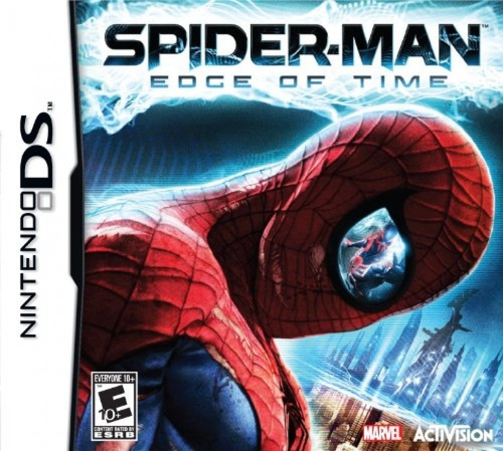 Spider-Man: Edge of Time action adventure superhero cover art for Nintendo DS (DS) video game