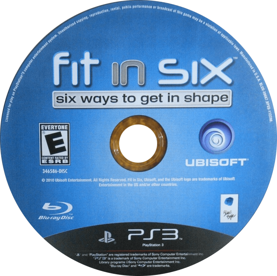 Fit in Six disc art for PlayStation 3 (PS3) video game